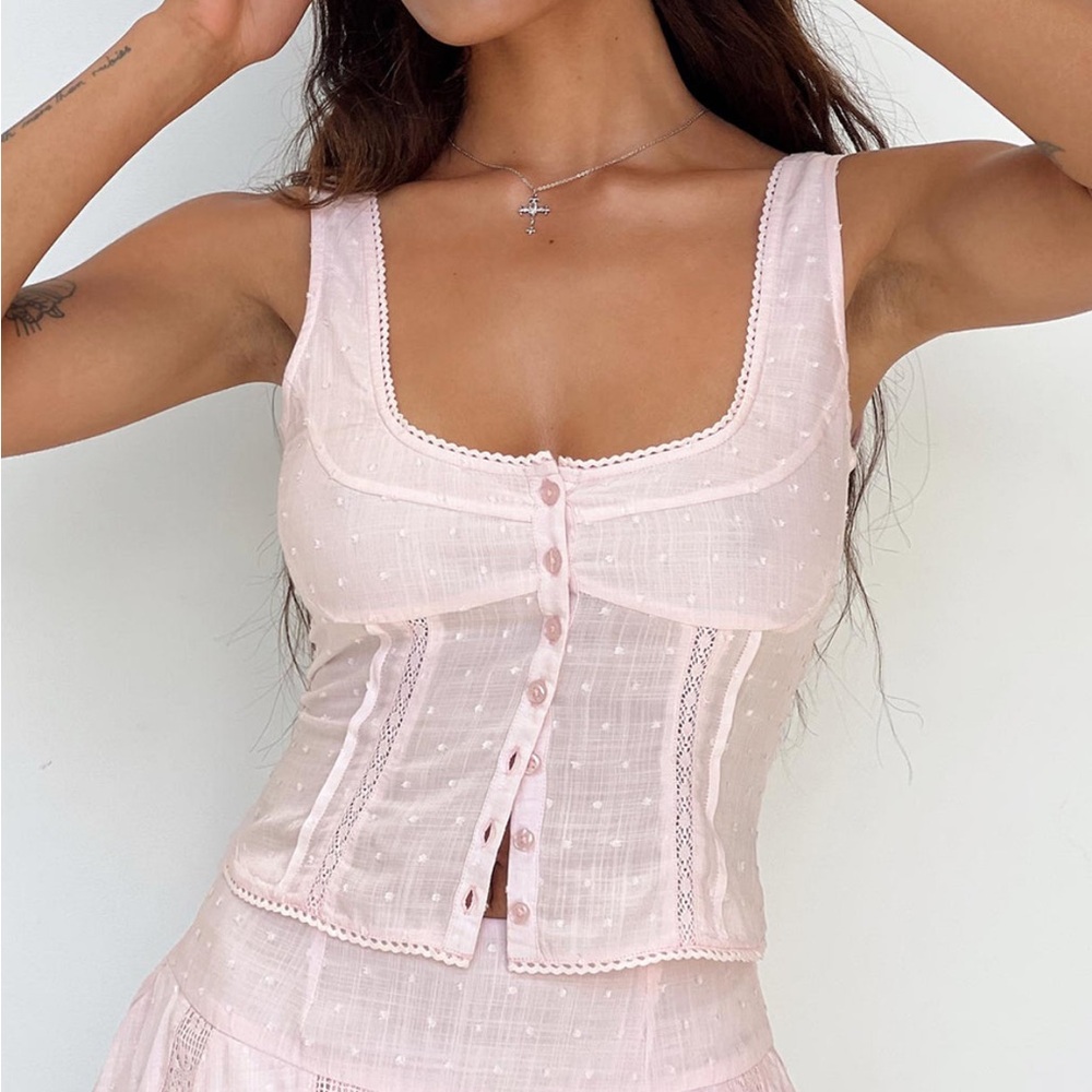 Princess Polly Light Pink Button-Front Chemise